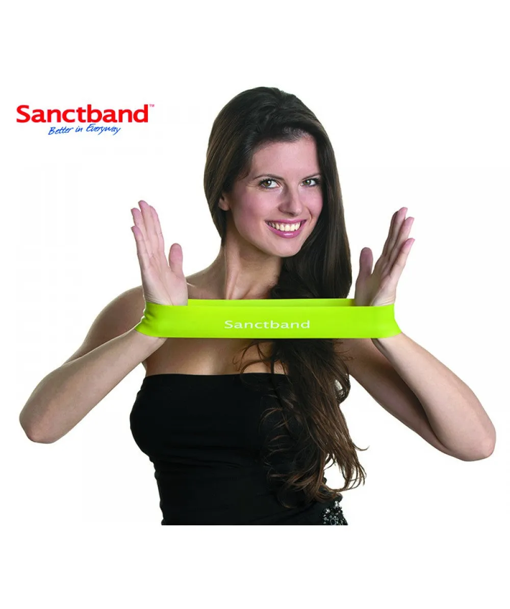 Level 1 Pink Sanctband Active Resiatance Band 3 in 1 Exercise Kit Tubing W/Handles, Loop Band, Super Loop