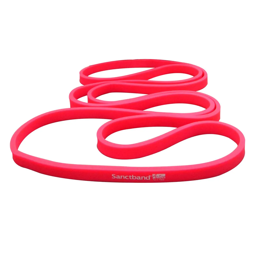 Level 1 Pink Sanctband Active Resiatance Band 3 in 1 Exercise Kit Tubing W/Handles, Loop Band, Super Loop