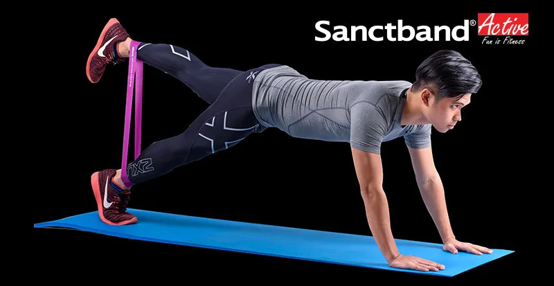 Level 2 Amber Sanctband Active Resiatance Band 3 in 1 Exercise Kit Tubing W/Handles, Loop Band, Super Loop