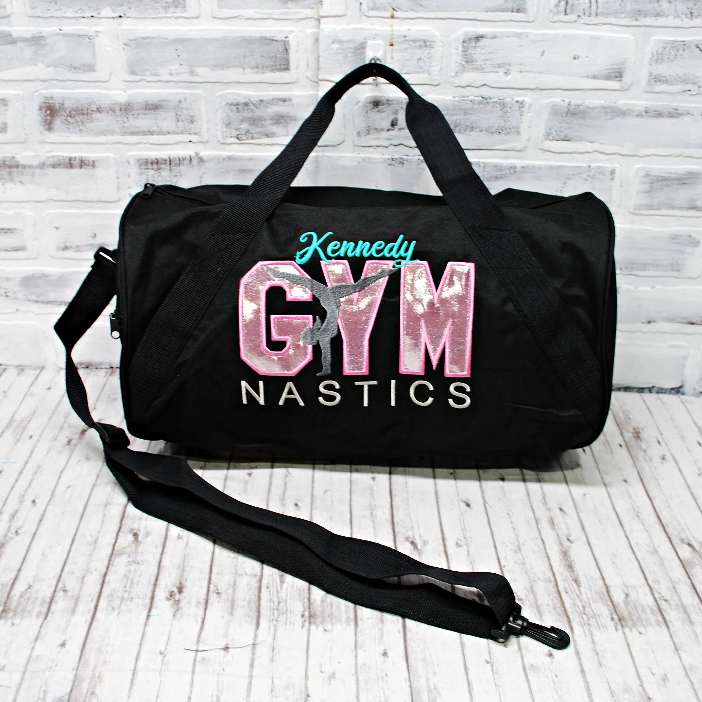 Light Pink Personalized Gymnastics Duffle or Tote Bag