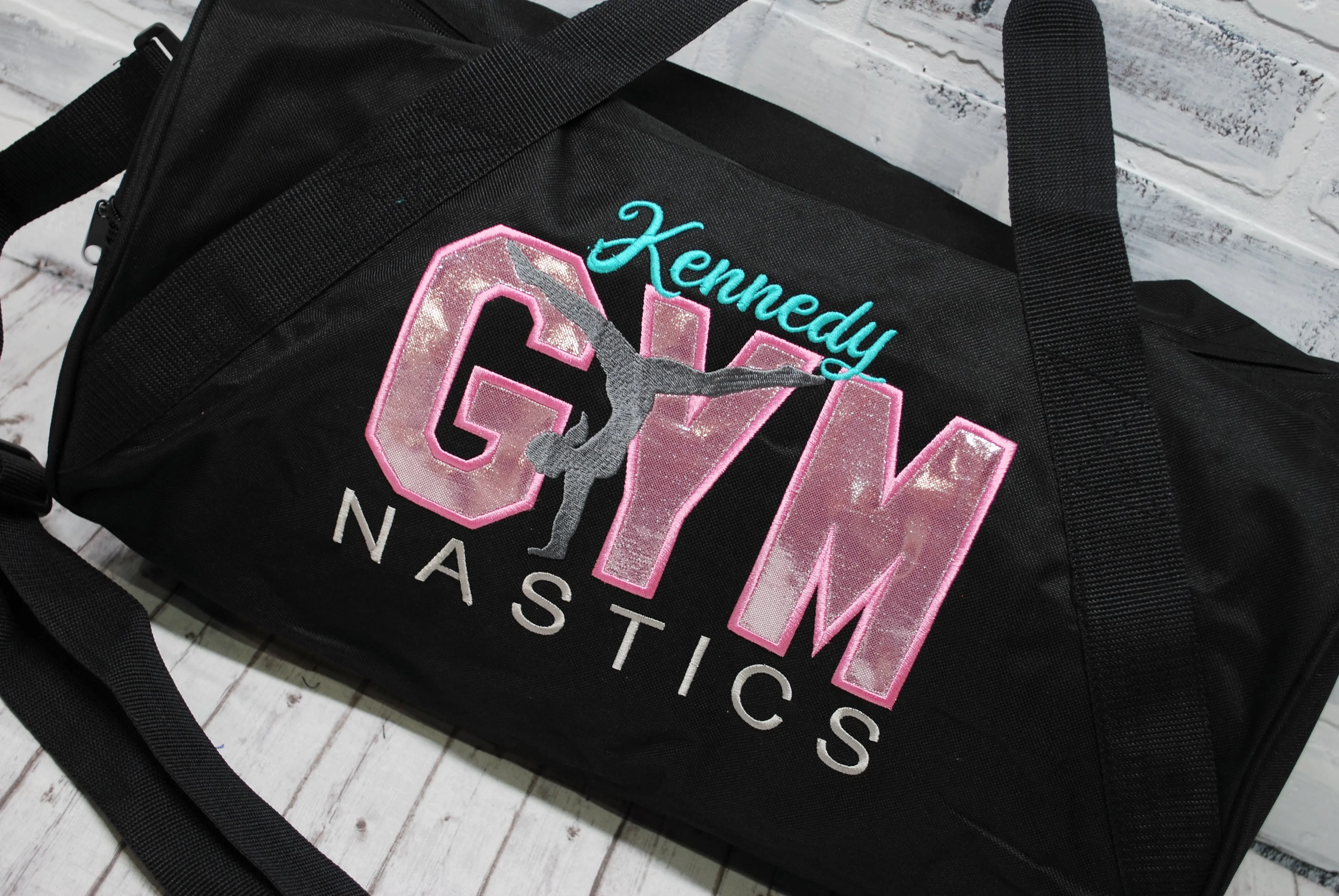 Light Pink Personalized Gymnastics Duffle or Tote Bag