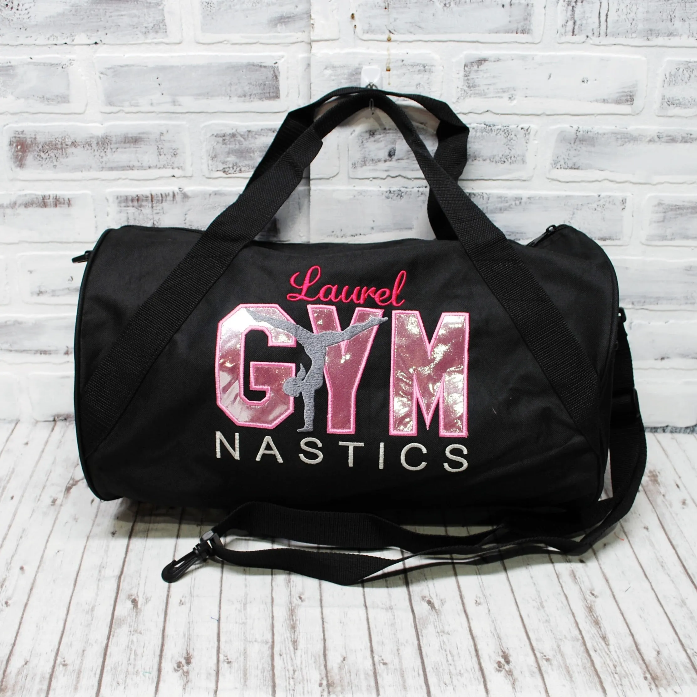 Light Pink Personalized Gymnastics Duffle or Tote Bag