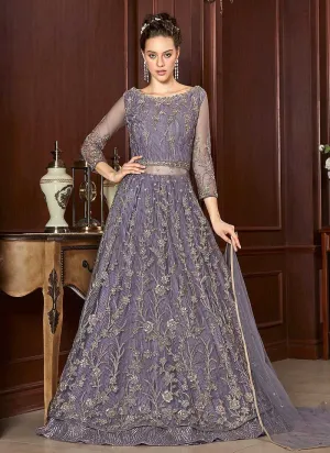 Light Purple Heavy Embroidered Lehenga Style Anarkali