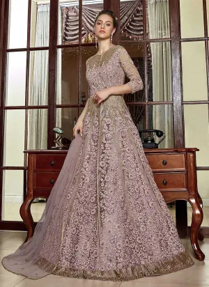 Lilac Heavy Embroidered Lehenga/ Pant Style Anarkali