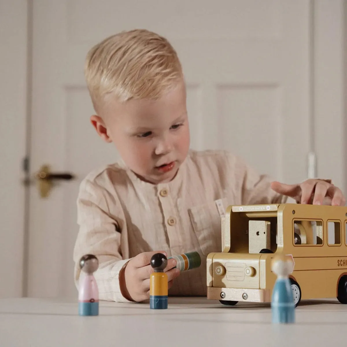 Little Dutch Wooden School Bus with Figures