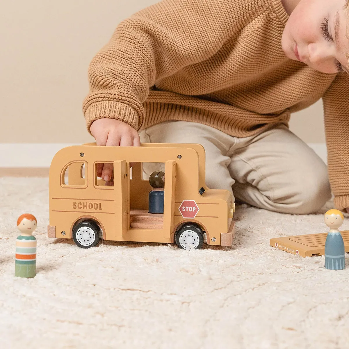 Little Dutch Wooden School Bus with Figures