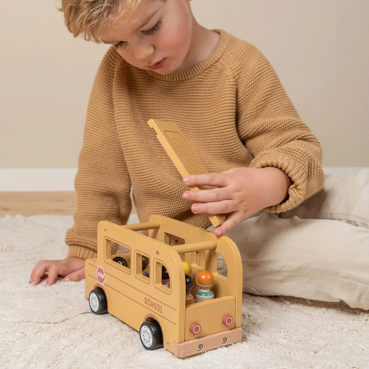 Little Dutch Wooden School Bus with Figures
