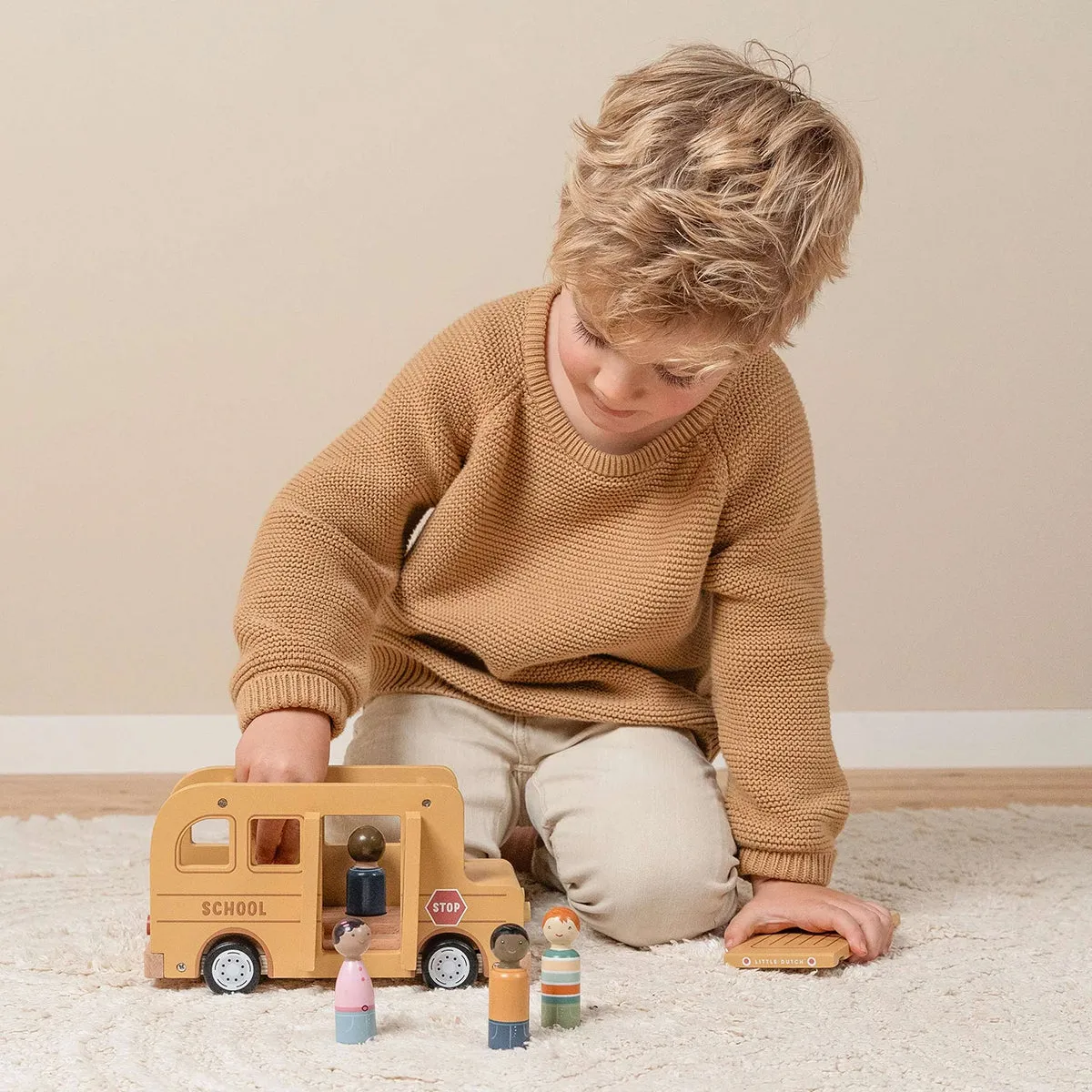 Little Dutch Wooden School Bus with Figures