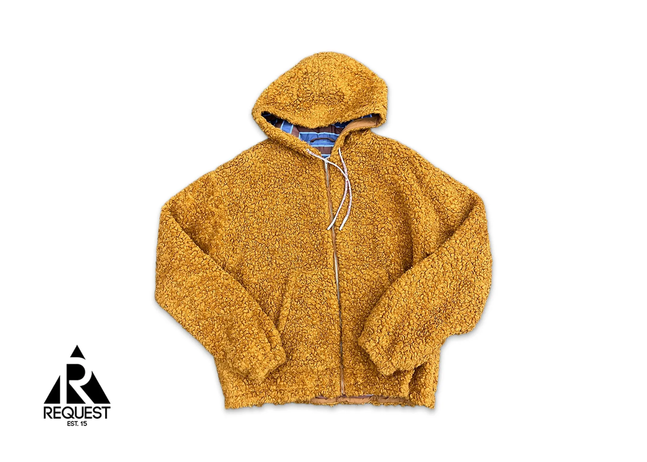 Logo Drawstring Teddy Jacket "Brown"