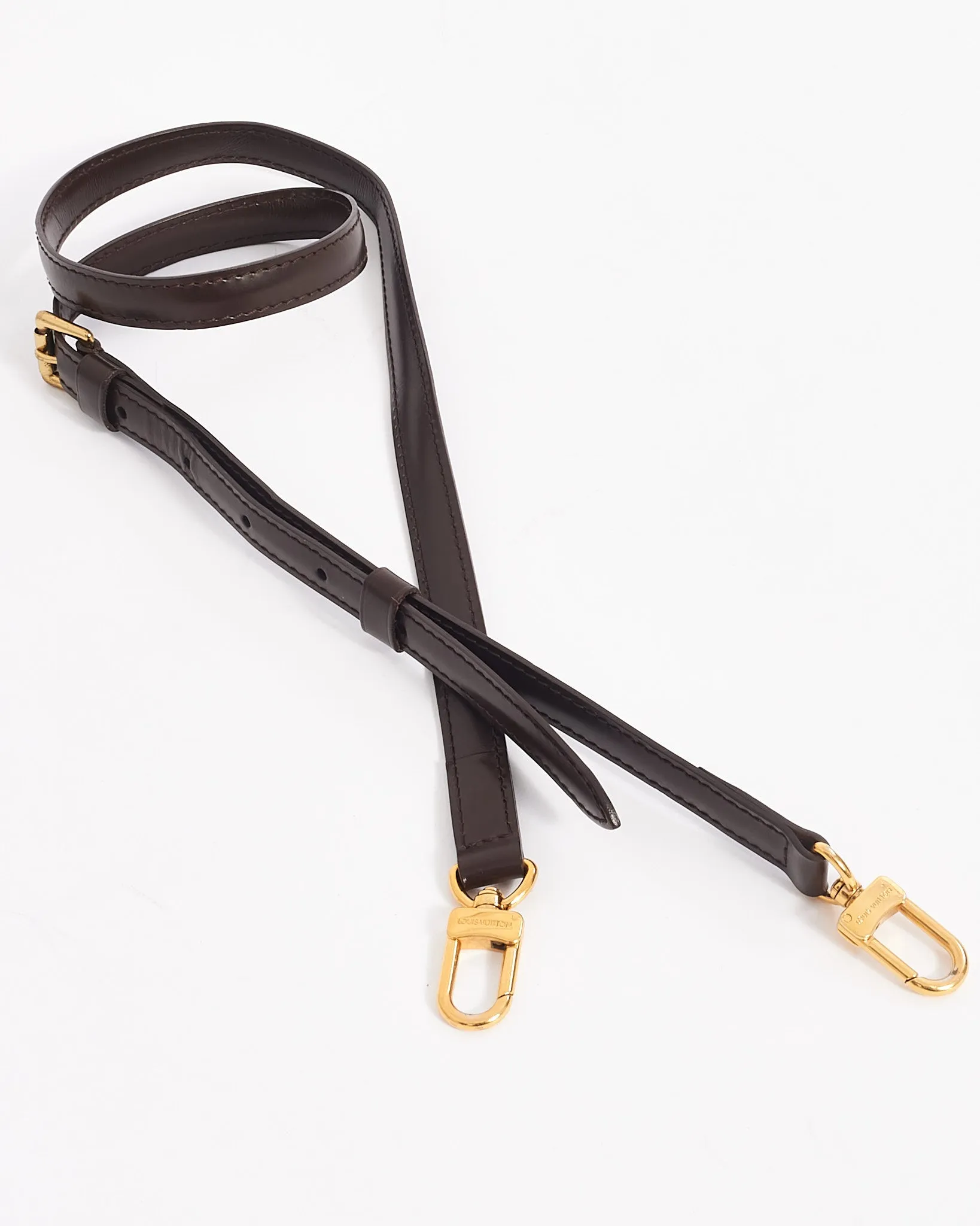 Louis Vuitton Brown Ebene Leather Adjustable Shoulder Strap 16 mm