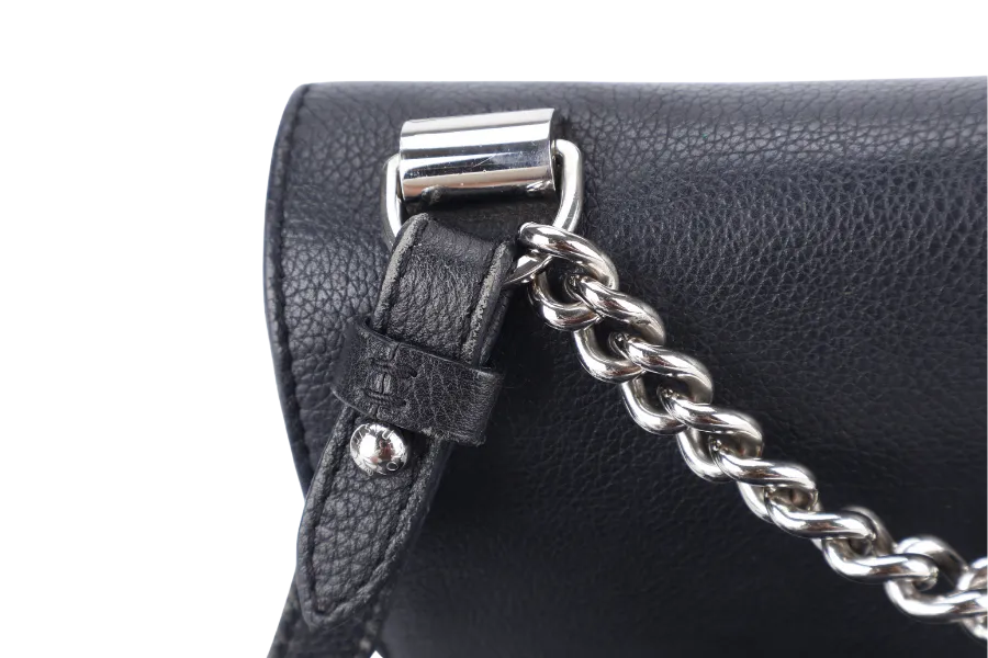 LOUIS VUITTON LOCKME II BB BLACK CALFSKIN LEATHER SILVER HARDWARE NO DUST COVER
