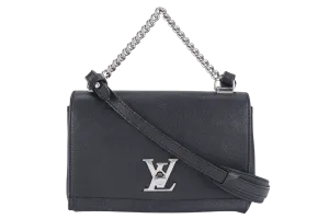 LOUIS VUITTON LOCKME II BB BLACK CALFSKIN LEATHER SILVER HARDWARE NO DUST COVER