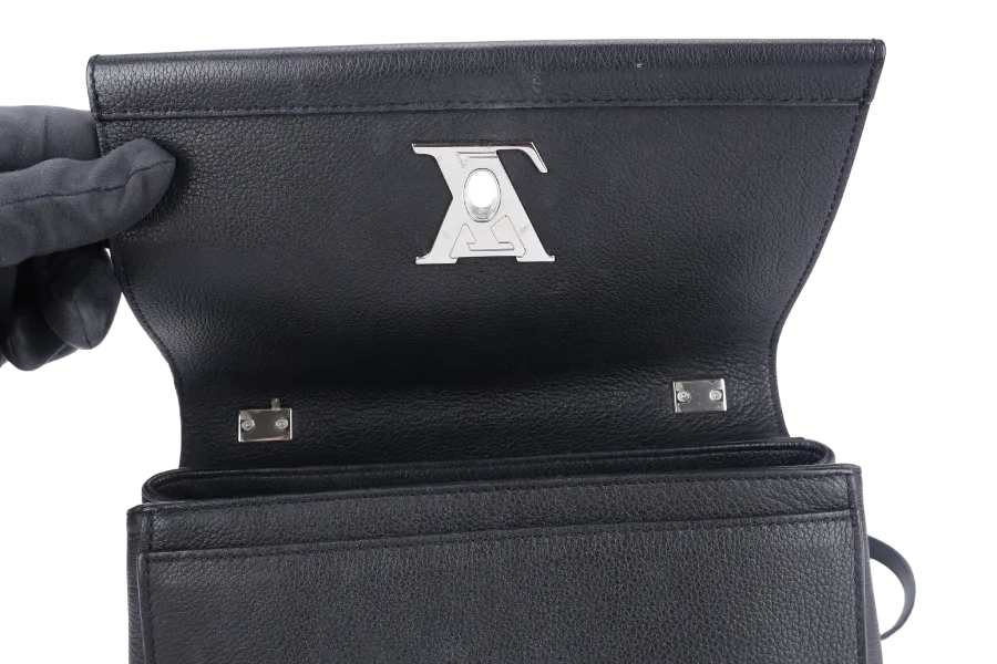 LOUIS VUITTON LOCKME II BB BLACK CALFSKIN LEATHER SILVER HARDWARE NO DUST COVER