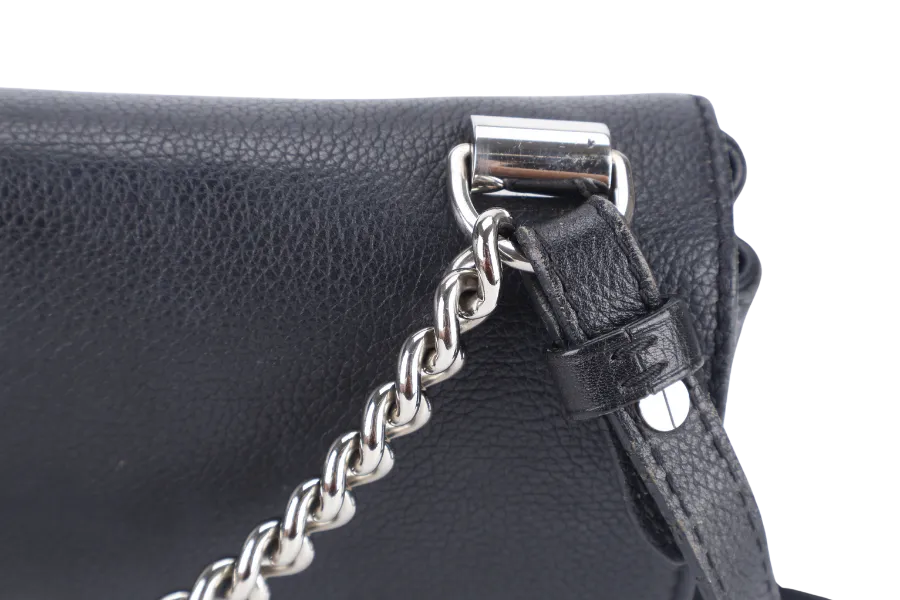 LOUIS VUITTON LOCKME II BB BLACK CALFSKIN LEATHER SILVER HARDWARE NO DUST COVER