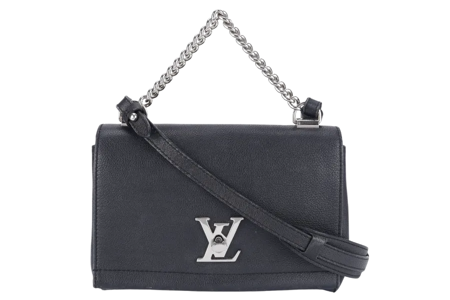 LOUIS VUITTON LOCKME II BB BLACK CALFSKIN LEATHER SILVER HARDWARE NO DUST COVER