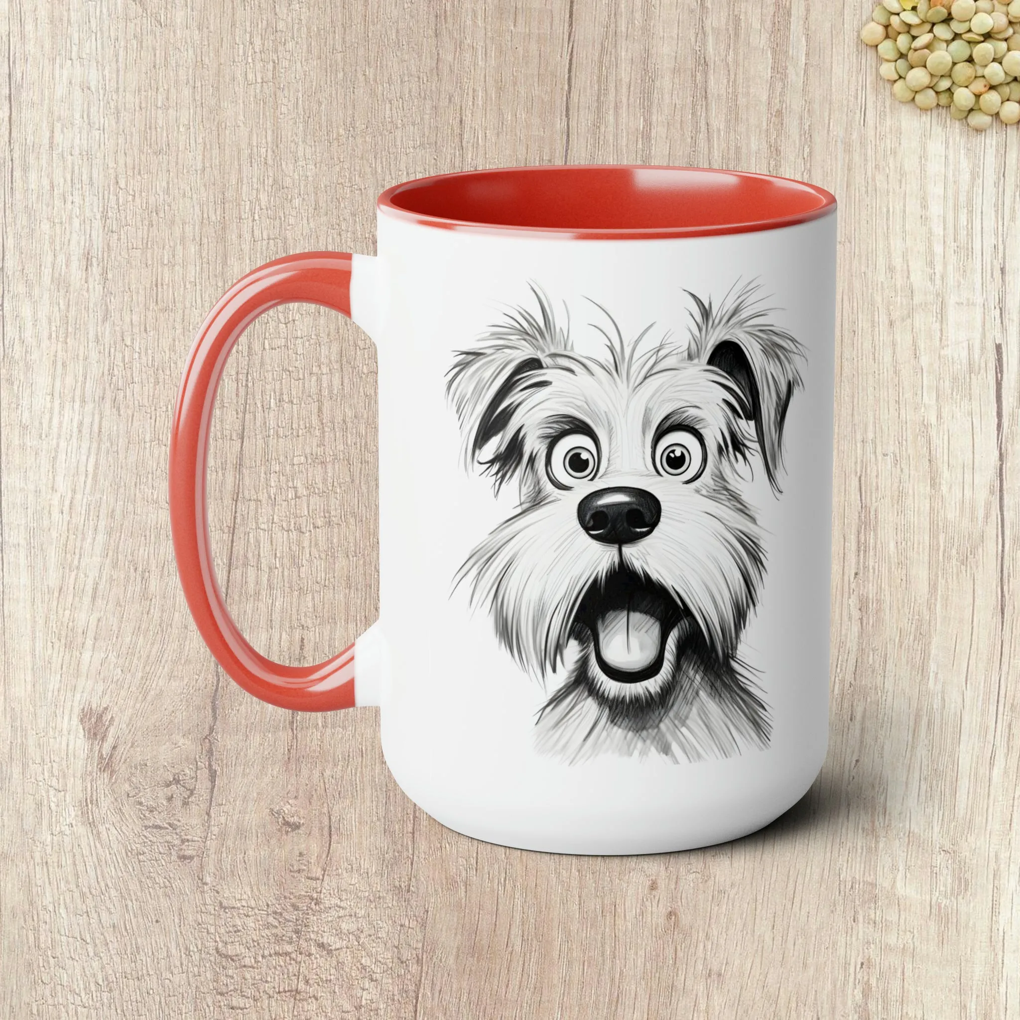 LOVE IS WET NOSES AND WAGGING TAILS  - Two-Tone Coffee Mug - 15oz - 5 Color Options