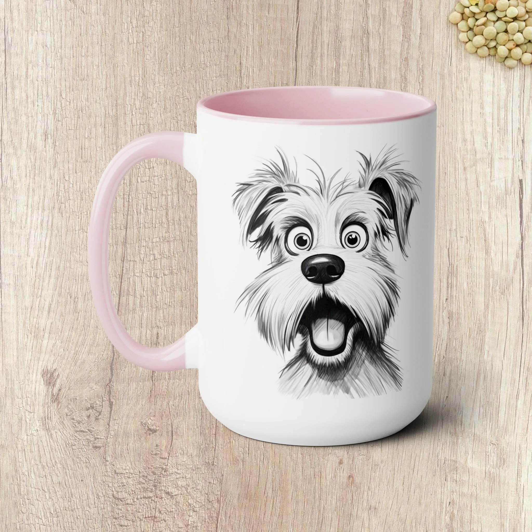 LOVE IS WET NOSES AND WAGGING TAILS  - Two-Tone Coffee Mug - 15oz - 5 Color Options
