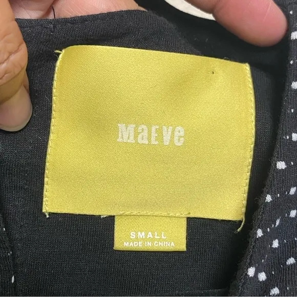Maeve Polka Dot Shift Dress Black Size Small