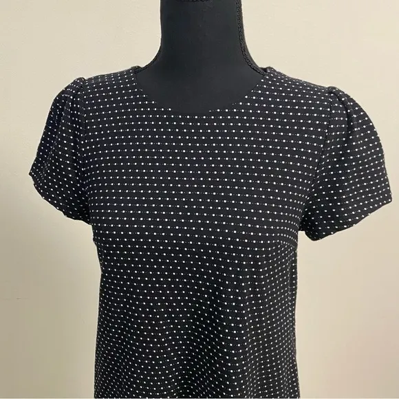 Maeve Polka Dot Shift Dress Black Size Small