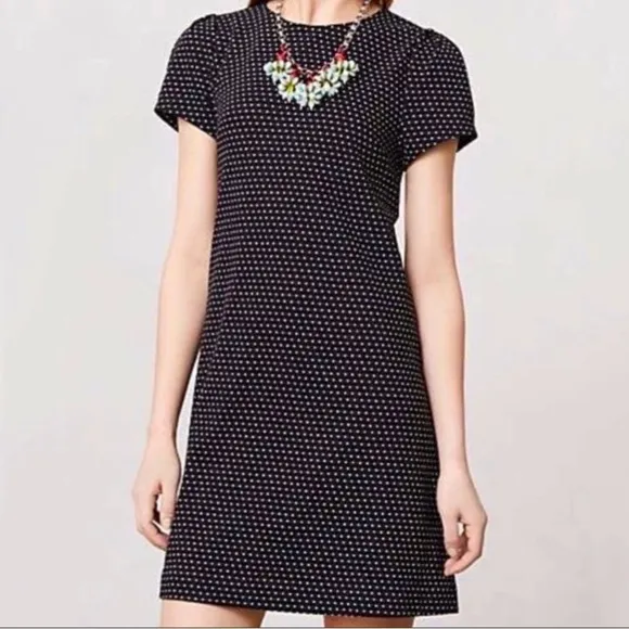Maeve Polka Dot Shift Dress Black Size Small