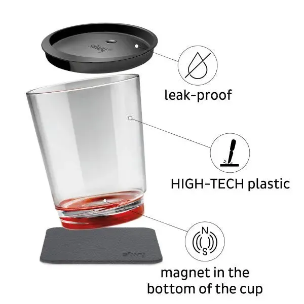 Magnetic Drinking Cup Triple Ready Red By Silwy