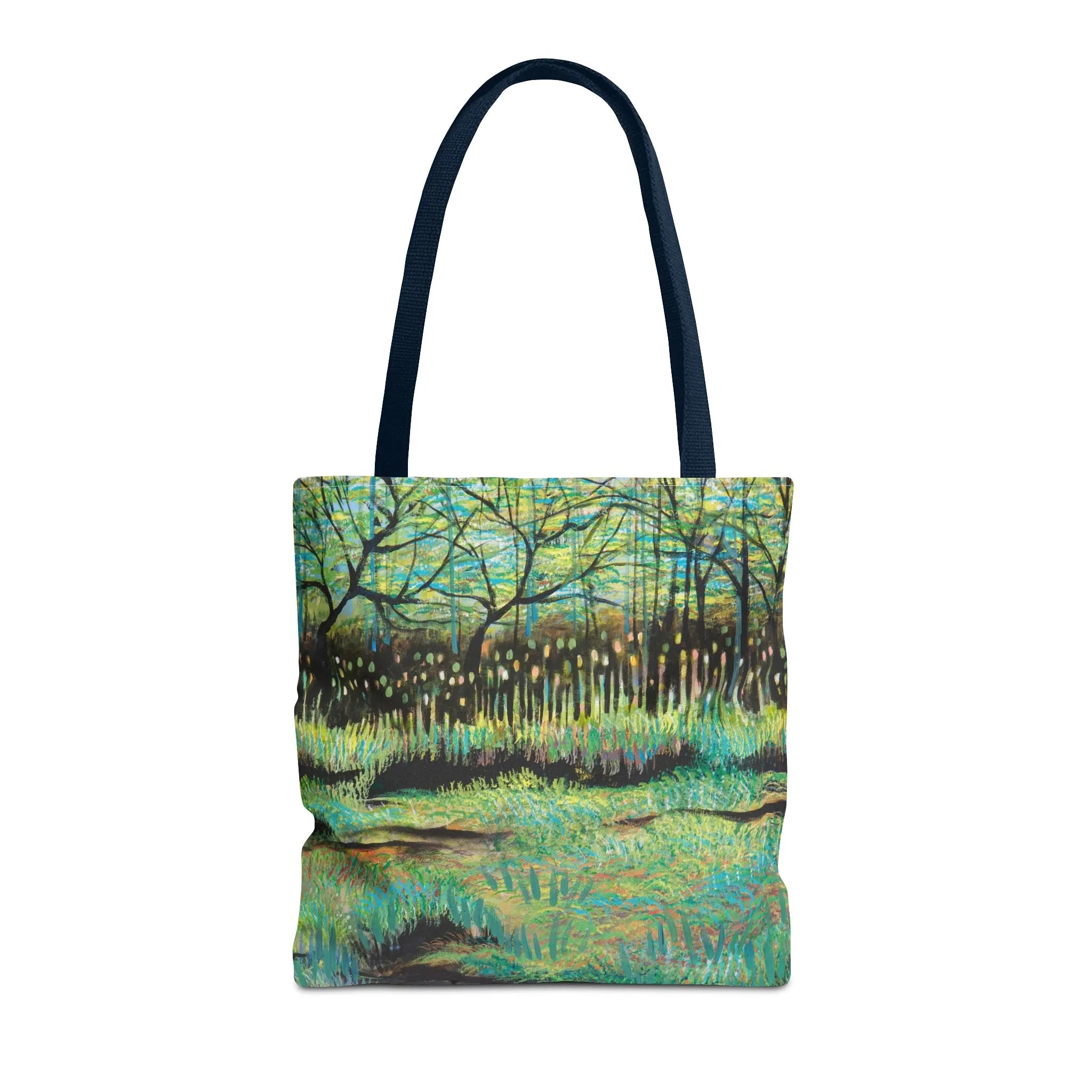 Marsh Landcape Art Tote Bag Canvas Shopping Bag - Cattails at Lake Katherine - Leslie Karpinski