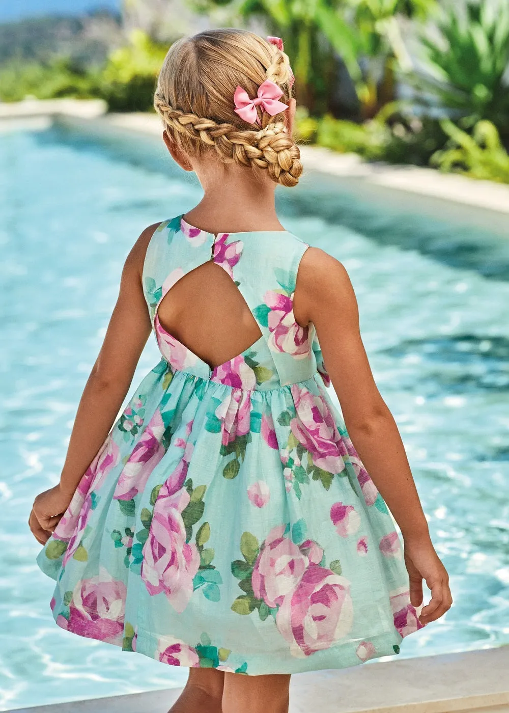Mayoral 3913-091 Printed Dress (Aqua)