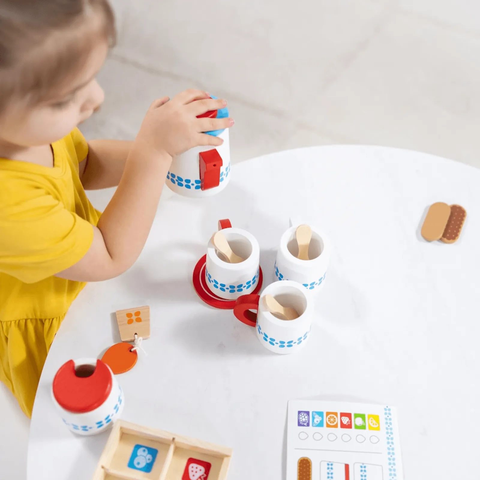 Melissa & Doug Wooden Steep & Serve Tea Set Toy Pretend Play Food Cups