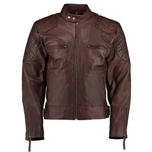 Mens David Beckham Stannard Vintage Brown Leather Jacket