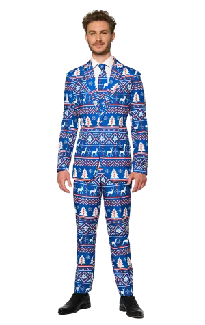 Mens SuitMeister Blue Christmas Suit