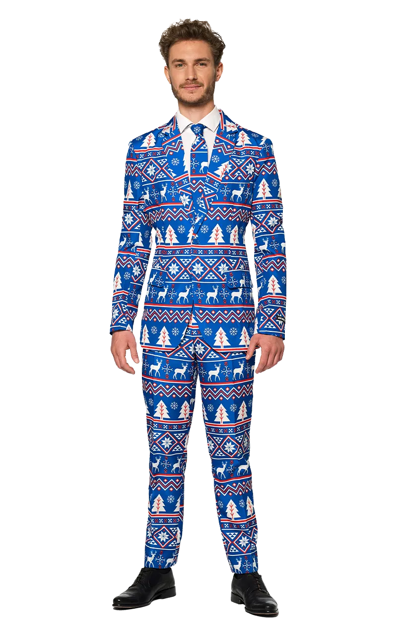 Mens SuitMeister Blue Christmas Suit