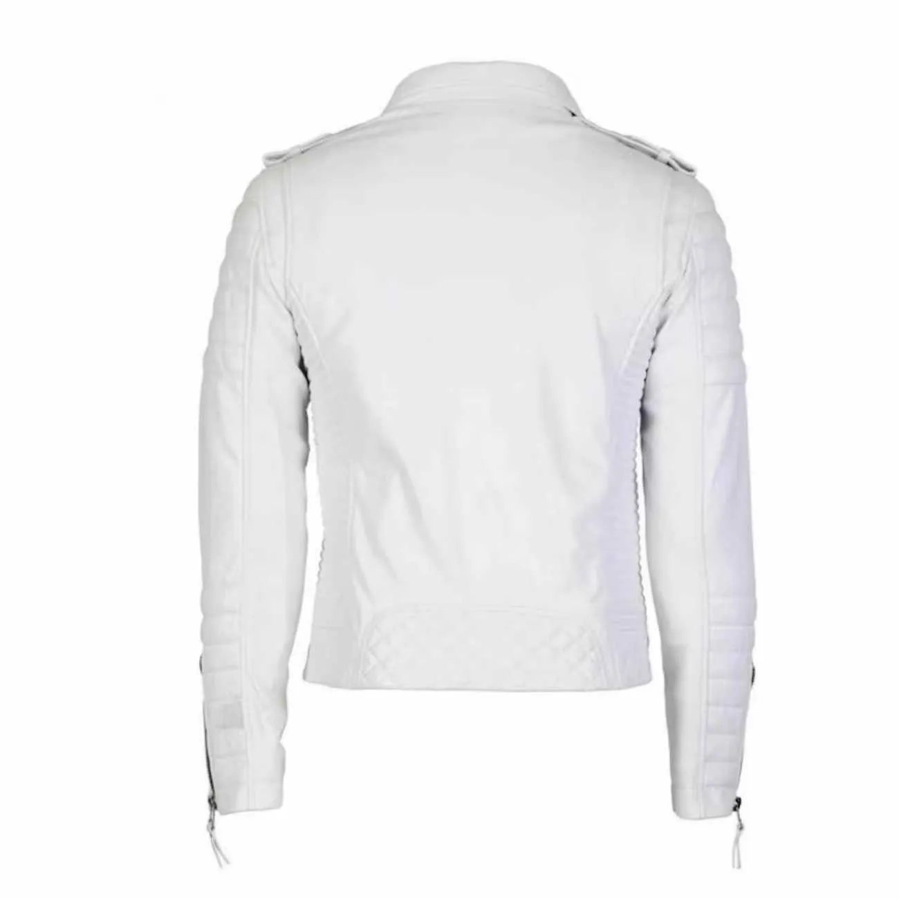 Mens White Best Leather Motorcycle Jacket