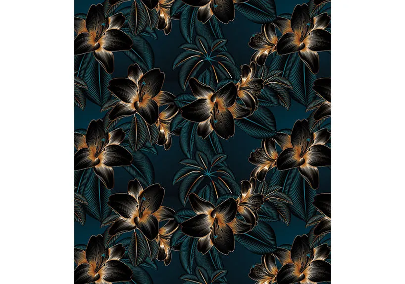 Midnight Blooms Drawstring Bag
