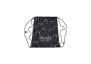 Midnight Blooms Drawstring Bag