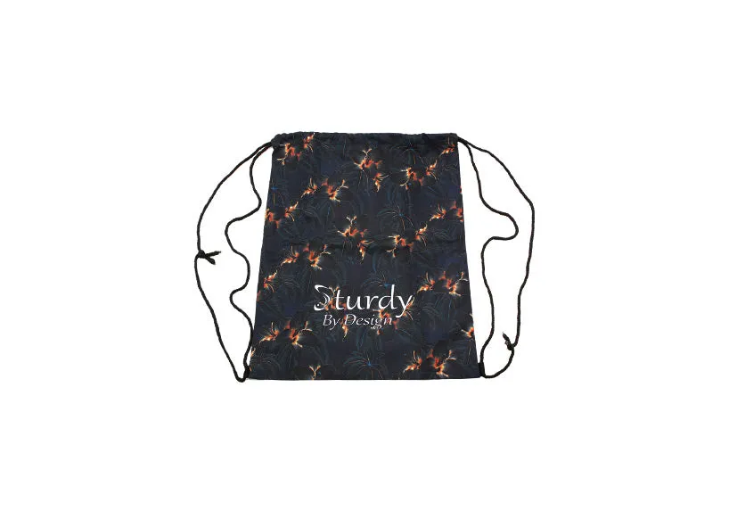 Midnight Blooms Drawstring Bag