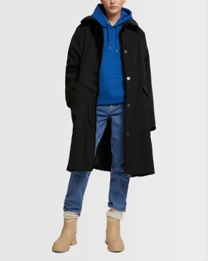 Mink fur and reversible technical fabric shirt collar parka
