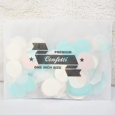Mint Peach Ivory White Tissue Paper Circle Confetti Party Decoration
