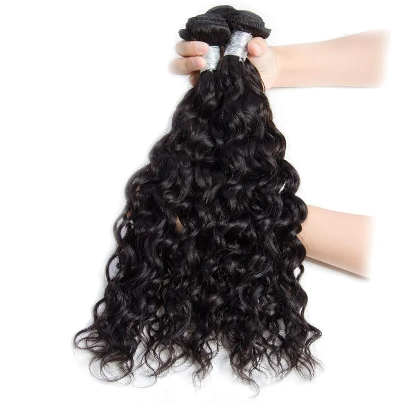 Modern Show Wet And Wavy Virgin Brazilian Hair 3 Bundles With Lace Closure 100 Human Hair Weave
