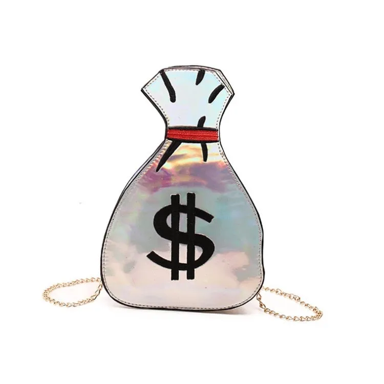 Money Bags' Laser Holographic Hand Bag (2 Color Options)