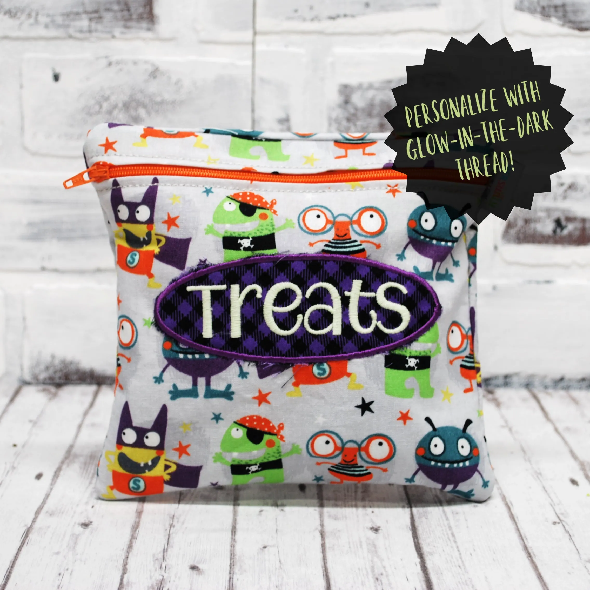 Monsters in Costume Personalized Reusable Food Bag