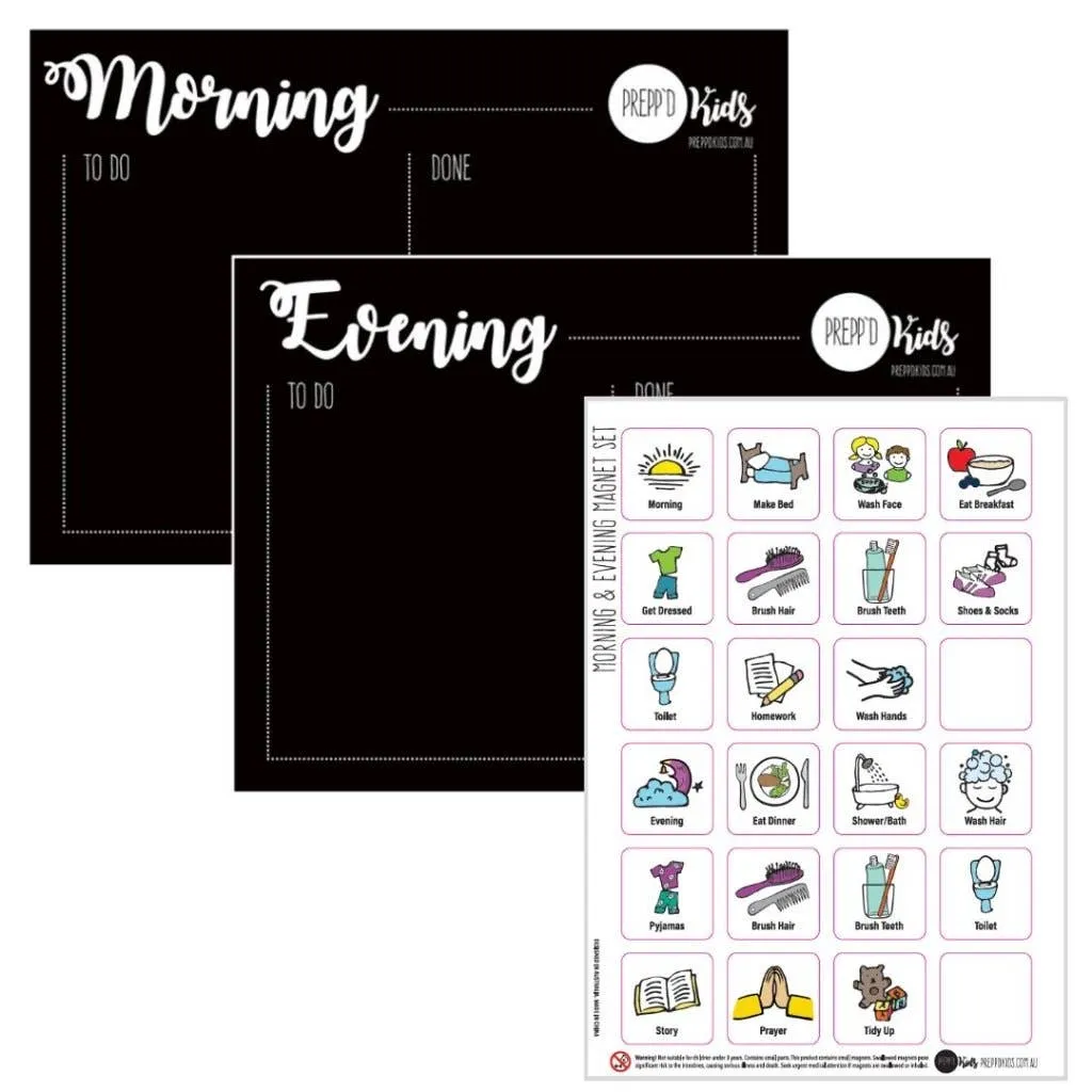 Morning & Evening Routine Chart Set (A4)