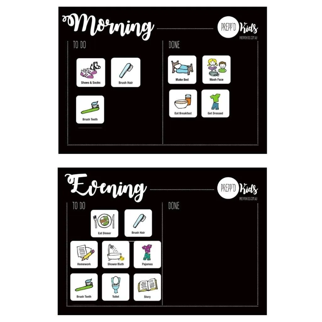 Morning & Evening Routine Chart Set (A4)