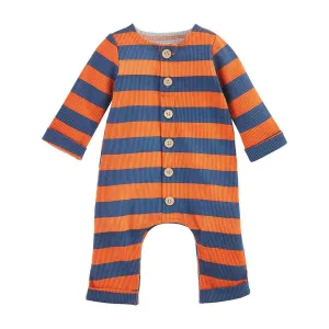 Mud Pie Orange & Blue Stripe One-Piece