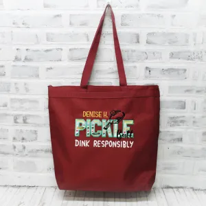 Multi Striped Personalized Pickleball Tote or Duffle Bag