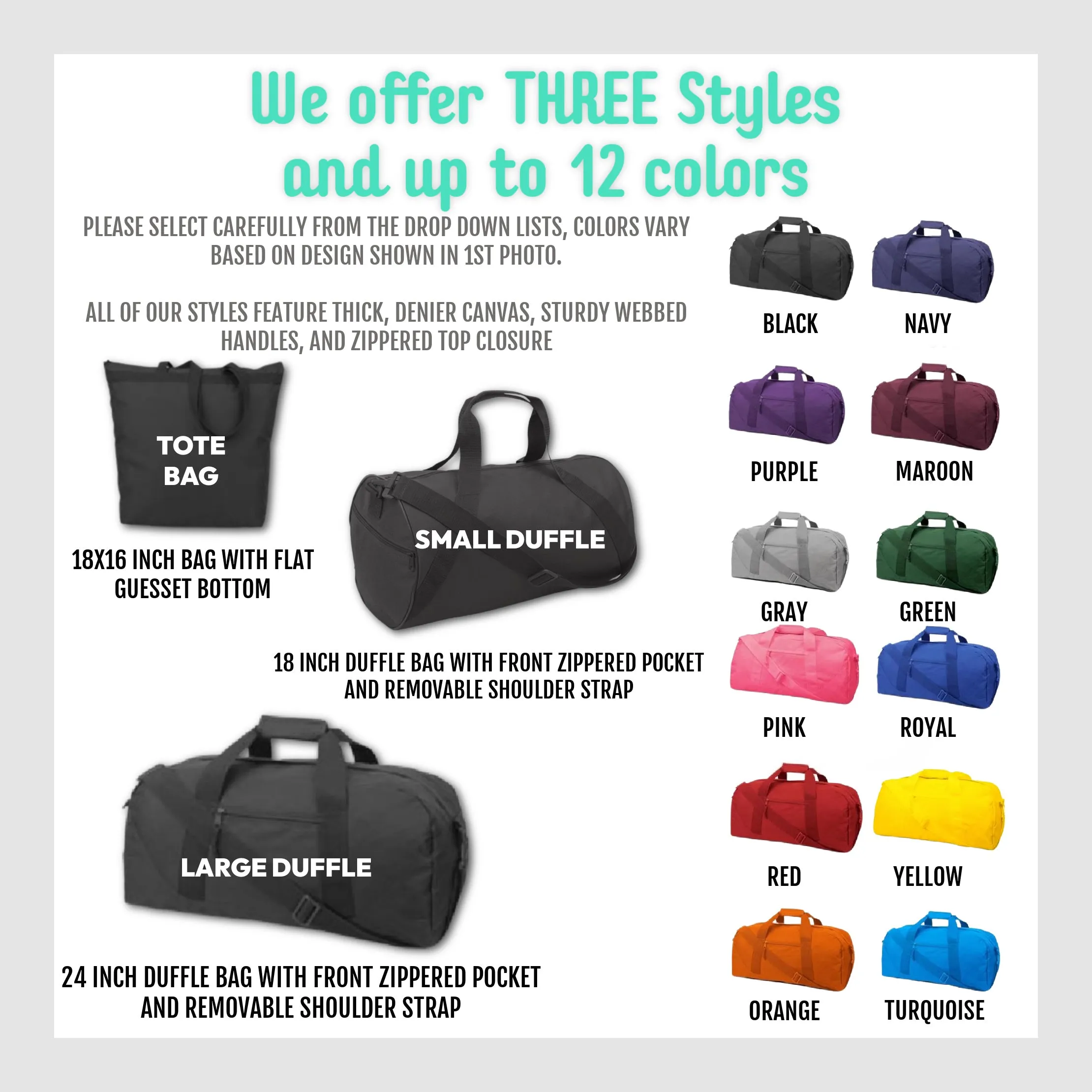 Multi Striped Personalized Pickleball Tote or Duffle Bag