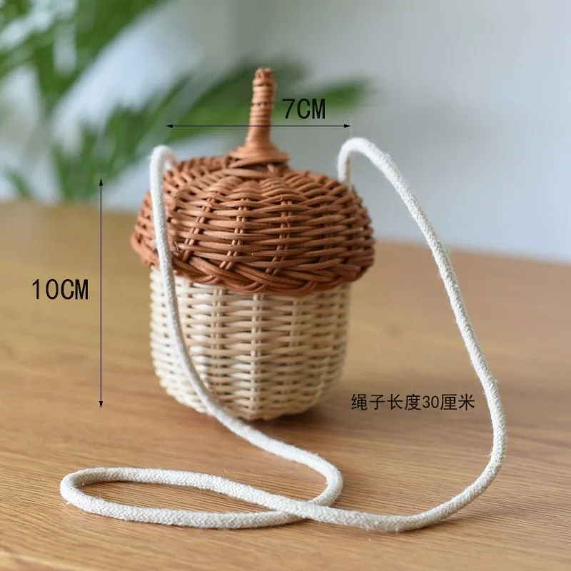 Mushroom Wicker Woven Picnic Basket