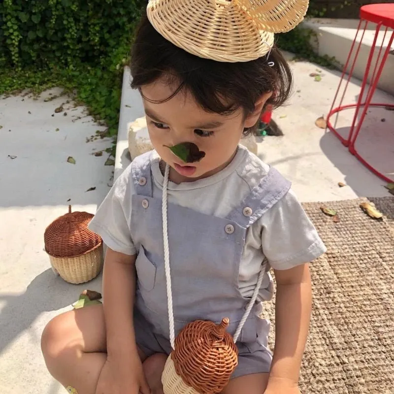 Mushroom Wicker Woven Picnic Basket