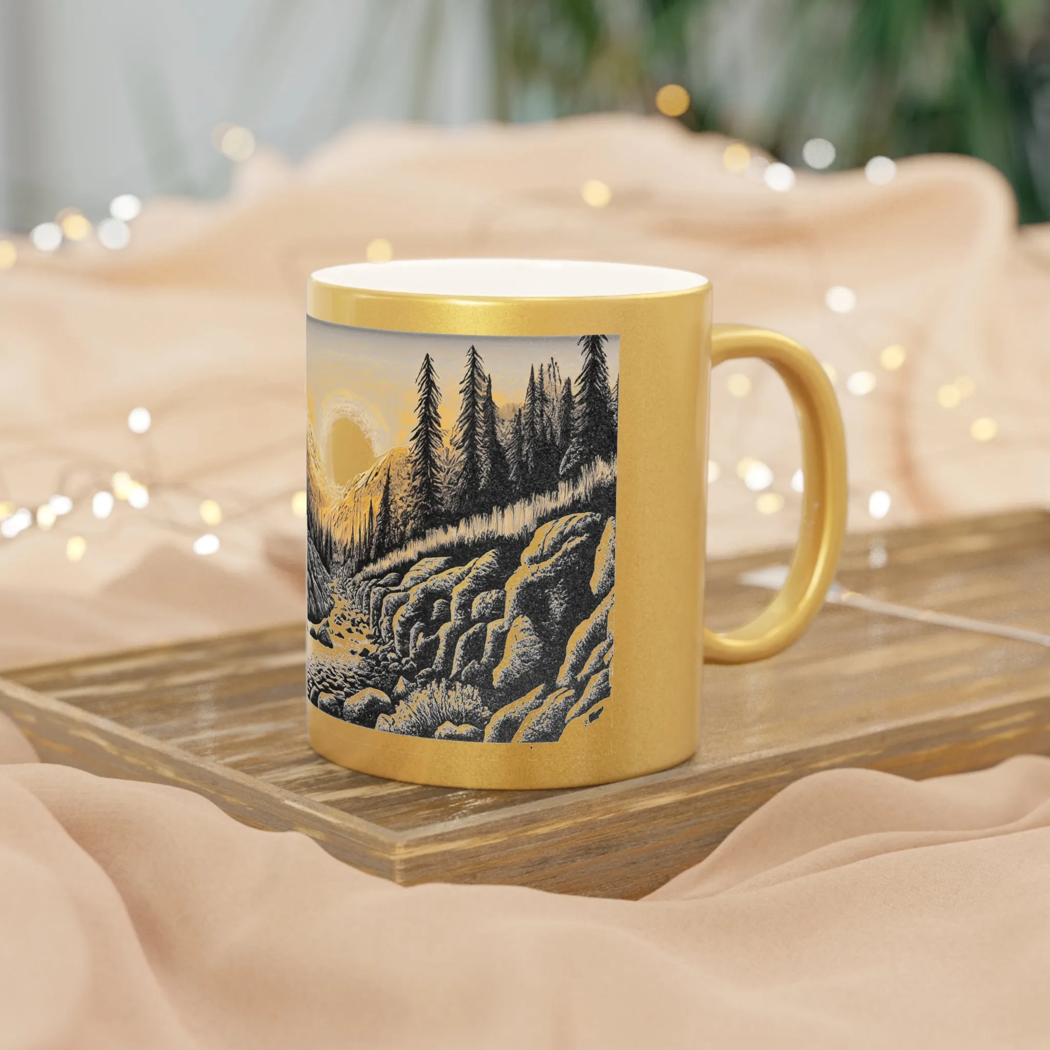 Nature Forest -  Metallic Mug (Silver\Gold)