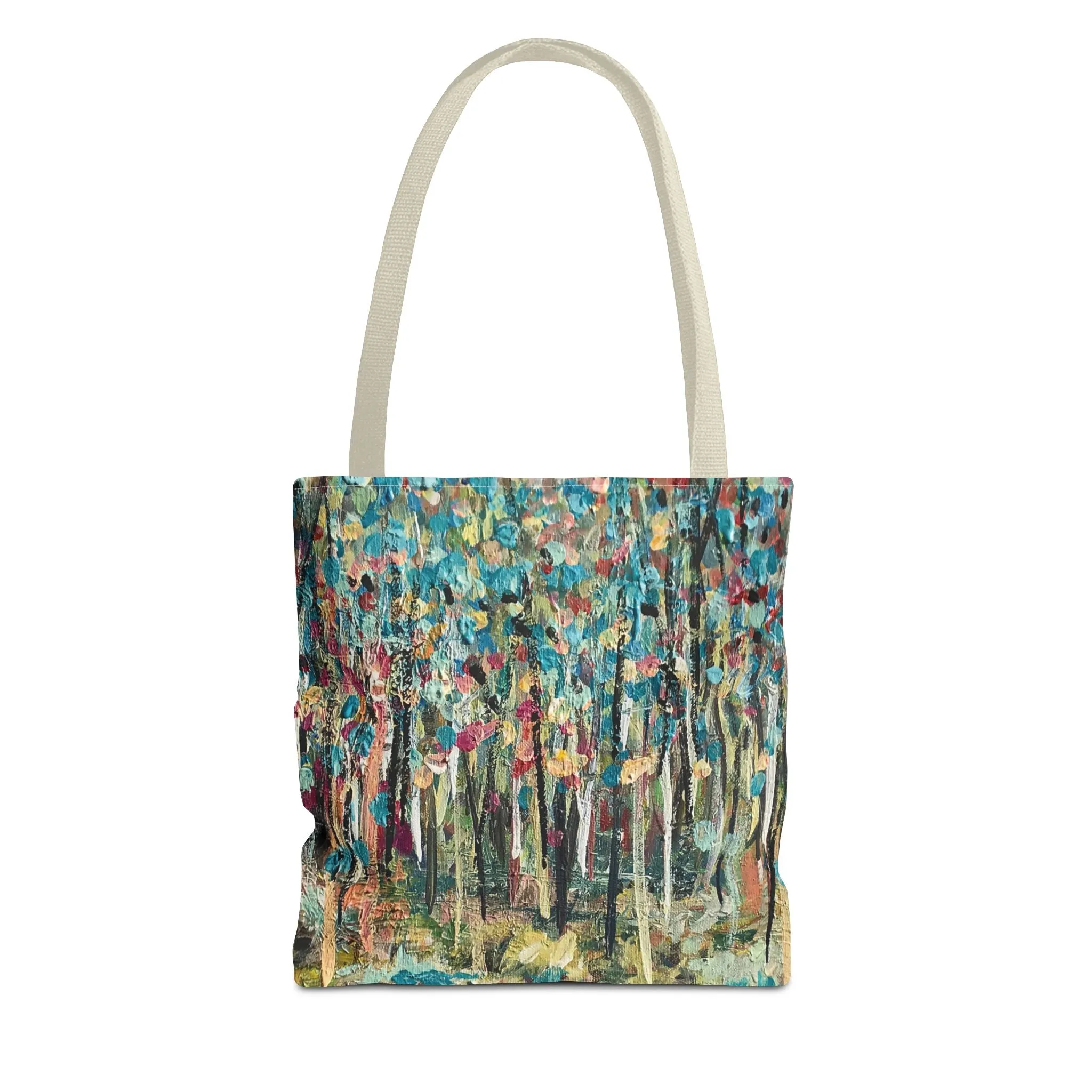 Nature Landscape Art Tote Bag Canvas Shopping Bag - Colorful Landscape by Leslie Karpinski