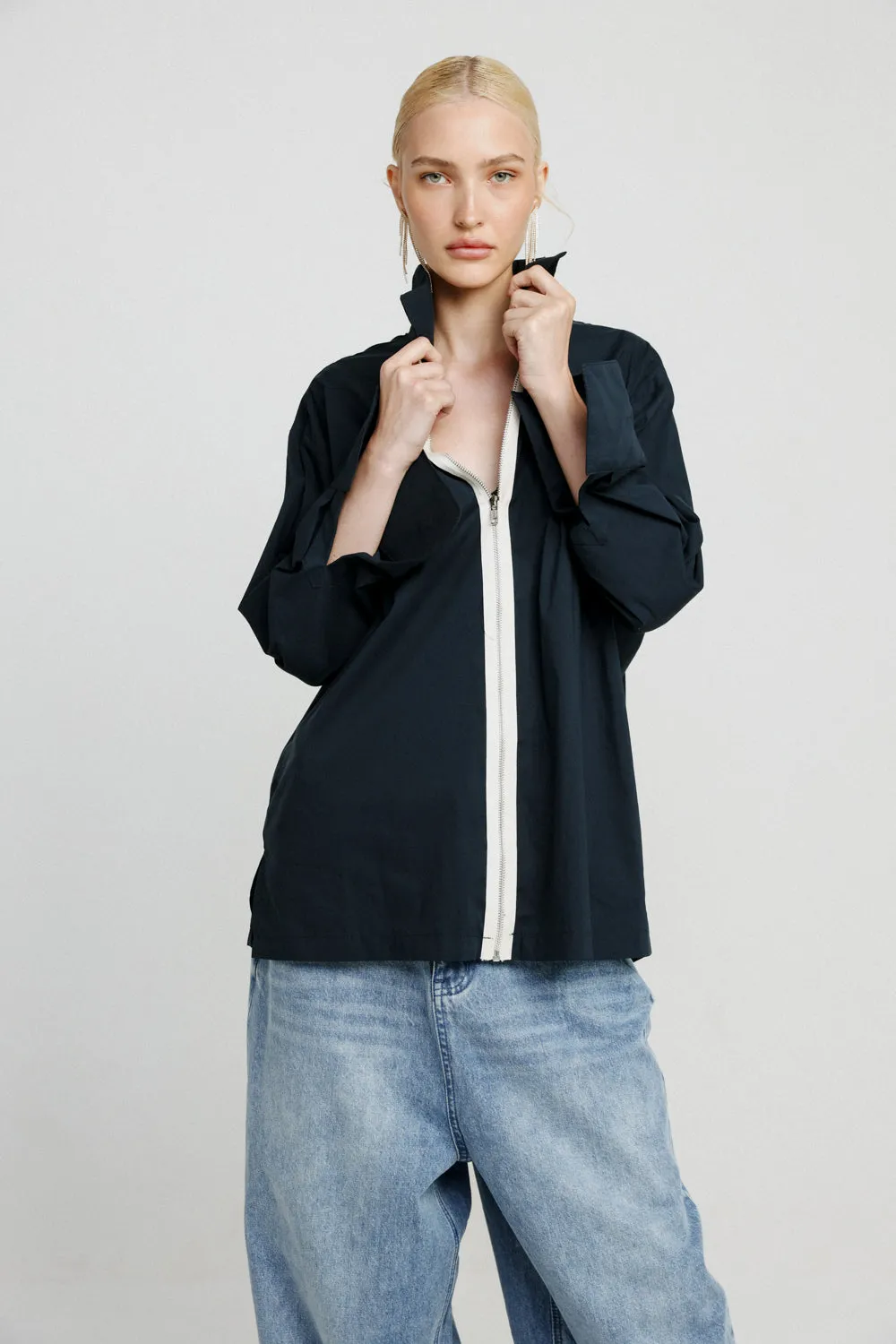 Navy Zippered Shirt